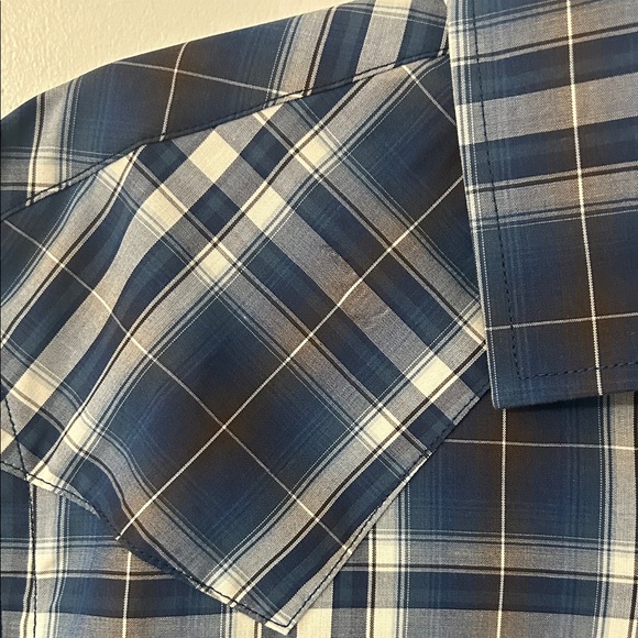 Pendleton Shirt Men’s M Navy Plaid Pearl Snap Frontier Long Sleeve Western NWT - Picture 5 of 14